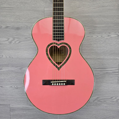 美品 JJ Heart アコースティックギター Pink ケース付き Used JJ HEART PINK ACOUSTIC Laminate Top Acoustic Guitar Pink