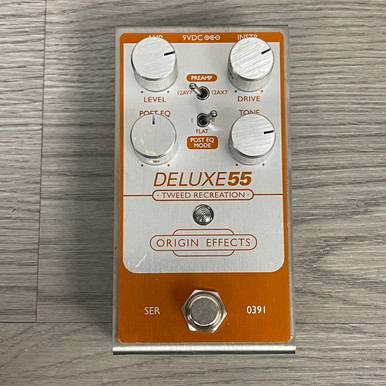 Used Origin Effects DELUXE 55 TWEED RECREATION Guitar PreAmp Pedal