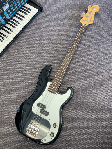 Used Squier PRECISION BASS MIK P Type Bass Guitar Black 4-String