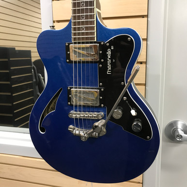 Used Italia MARANELLO Semi-Hollow Electric Guitar Blue 6-String