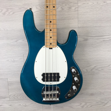 Used OLP ERNIE BALL STING RAY 4 STRING Bass Guitar Blue 4-String