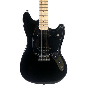 Used Squier SONIC MUSTANG HH ELECTRIC GUITAR BLACK M Offset Double