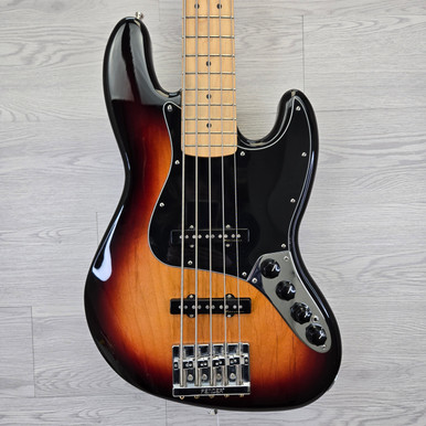 Used Fender DELUXE ACTIVE JAZZ BASS V J Type Bass Guitar Sunburst