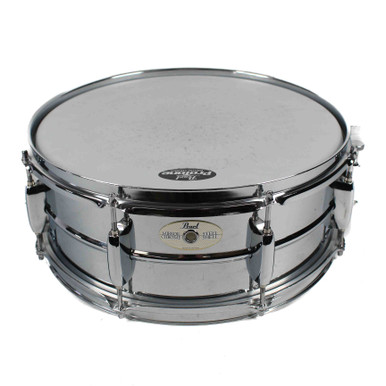 Used Pearl MIRROR CHROME STEEL SHELL SNARE Metal Snare Drum 14
