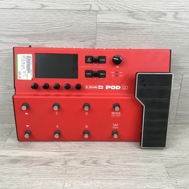 Used Line 6 POD GO RED W/AC Floorboard Amp Modeling + FX