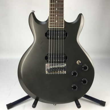 Used Ibanez AX7221 Double Cut Electric Guitar Silver/Gray 7-String