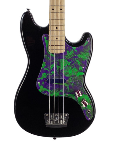 Used Squier BRONCO BASS - PAINTED PGD/PUPS Bass Guitar Black 4-String