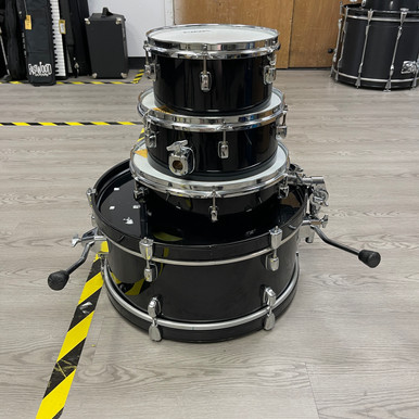 Used Pearl 4PC RHYTHM TRAVELER NO SNARE Drum Shell Kit Black