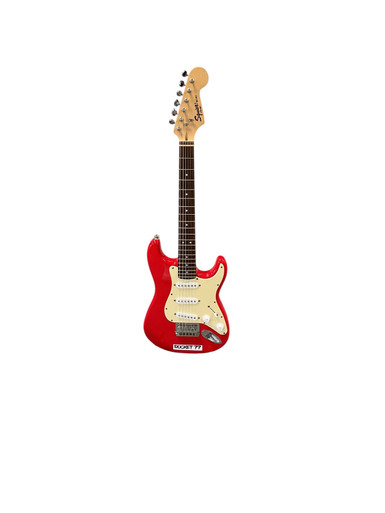 Used Squier MINI STRAT S Type Electric Guitar Red 6-String