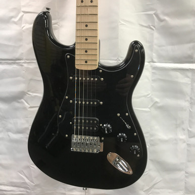 Used Squier BULLET STRAT HSS S Type Electric Guitar Black 6-String