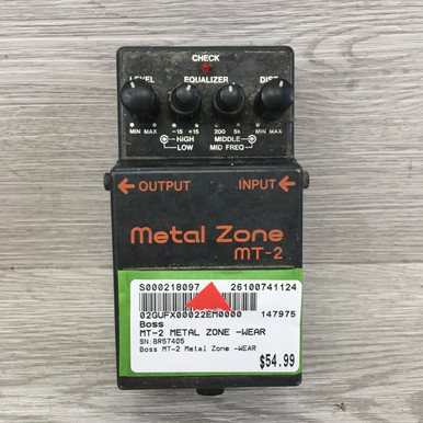 Used Boss MT-2 METAL ZONE -WEAR Distortion Pedal