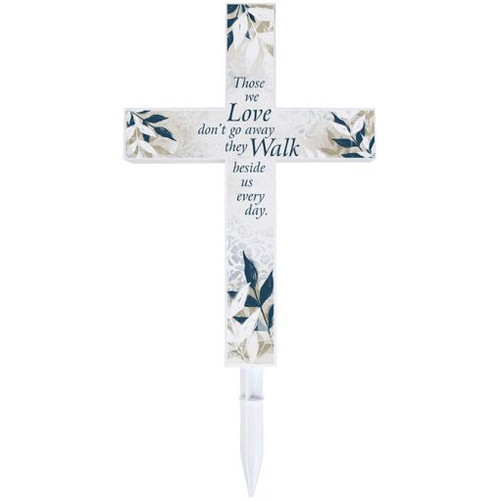 Walk Beside Us Solar Cross Stake  Walk Beside Us Solar Cross Stake