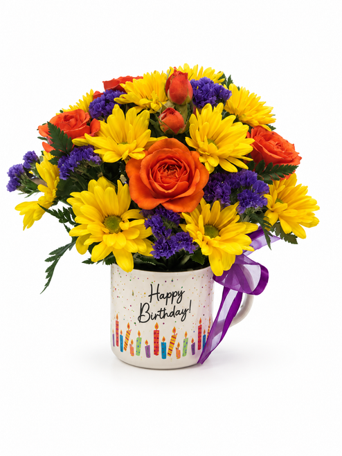 Fresh Floral Mug Arrangement 