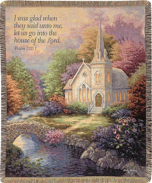 Church in the Country Tapestry Throw