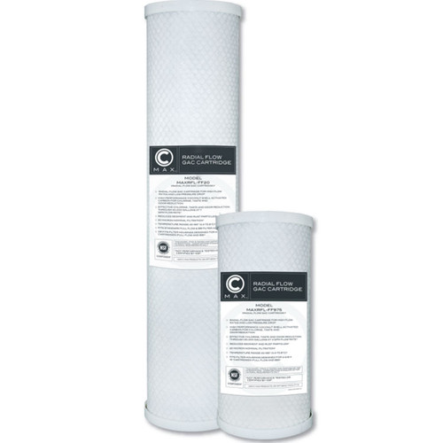 Set of 2 20 Micron - Radial Flow Carbon Filters (4.5" x 20") MAXRFL-FF20-2