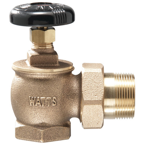 WATTS® 0067451 Radiator Angle Valve, 3/4" Nominal, FNPT x Male Union End | RA-1-AP WATTS® 0067451 Radiator Angle Valve, 3/4" Nominal, FNPT x Male Union End | RA-1-AP