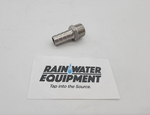 1/2" Stainless Steel Hose Barb x 1/2" NPT - 1/2HB-NIP