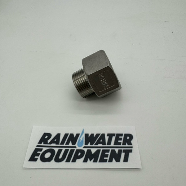1 1/4" x 1" Stainless Steel Threaded Reducer