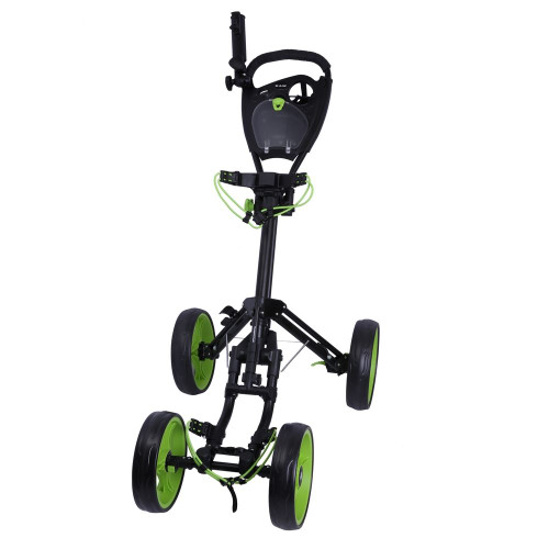 Ram Golf Deluxe FX 4 Wheel Golf Trolley Black/Green