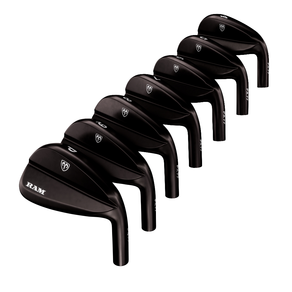 Ram Golf FX77 Stainless Steel Players Distance Black Iron Set (HEADS ONLY) RamGolf.co.uk