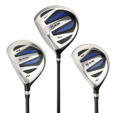 Ram Golf EZ3 Mens Left Hand Wood Set Graphite Driver 3 & 5 Wood, with Headcovers