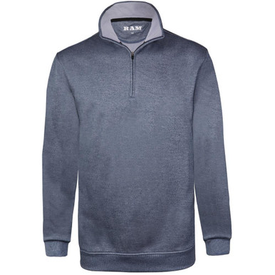 Ram Golf 1/4 Zip Pullover Sweater, Mens, Heather Blue