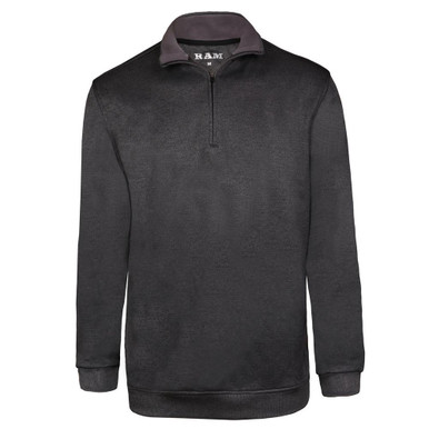 Ram Golf 1/4 Zip Pullover Sweater, Mens, Dark Grey
