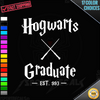 Harry Potter Inspired Hogwarts Graduate Crossed Wands Car Truck Window Wall Laptop PC Vinyl Decal Sticker any smooth surface