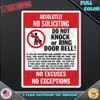 No Soliciting Will Charge If You Do Warning Door Window Decal Sticker