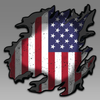 USA American Flag Torn Rip Vinyl Decal Sticker 088