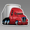 Red Semi Truck 18 Wheeler 104 Vinyl Decal Sticker