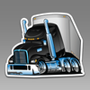 Black Semi Truck 18 Wheeler 105  Vinyl Decal Sticker