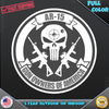 Punisher AR-15 Gun Owners of America Tactical Grey 161 Vinyl Decal Sticker