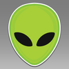 Alien Green Head Outta This World 173 Vinyl Decal Sticker