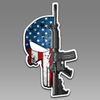 Punisher Skull USA Grunge with AR15 Rifle Vinyl Decal Sticker