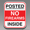 Posted No Firearms Inside Vinyl Decal Sticker
