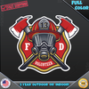 Volunteer Firefighter Maltese Cross Vinyl Decal Sticker