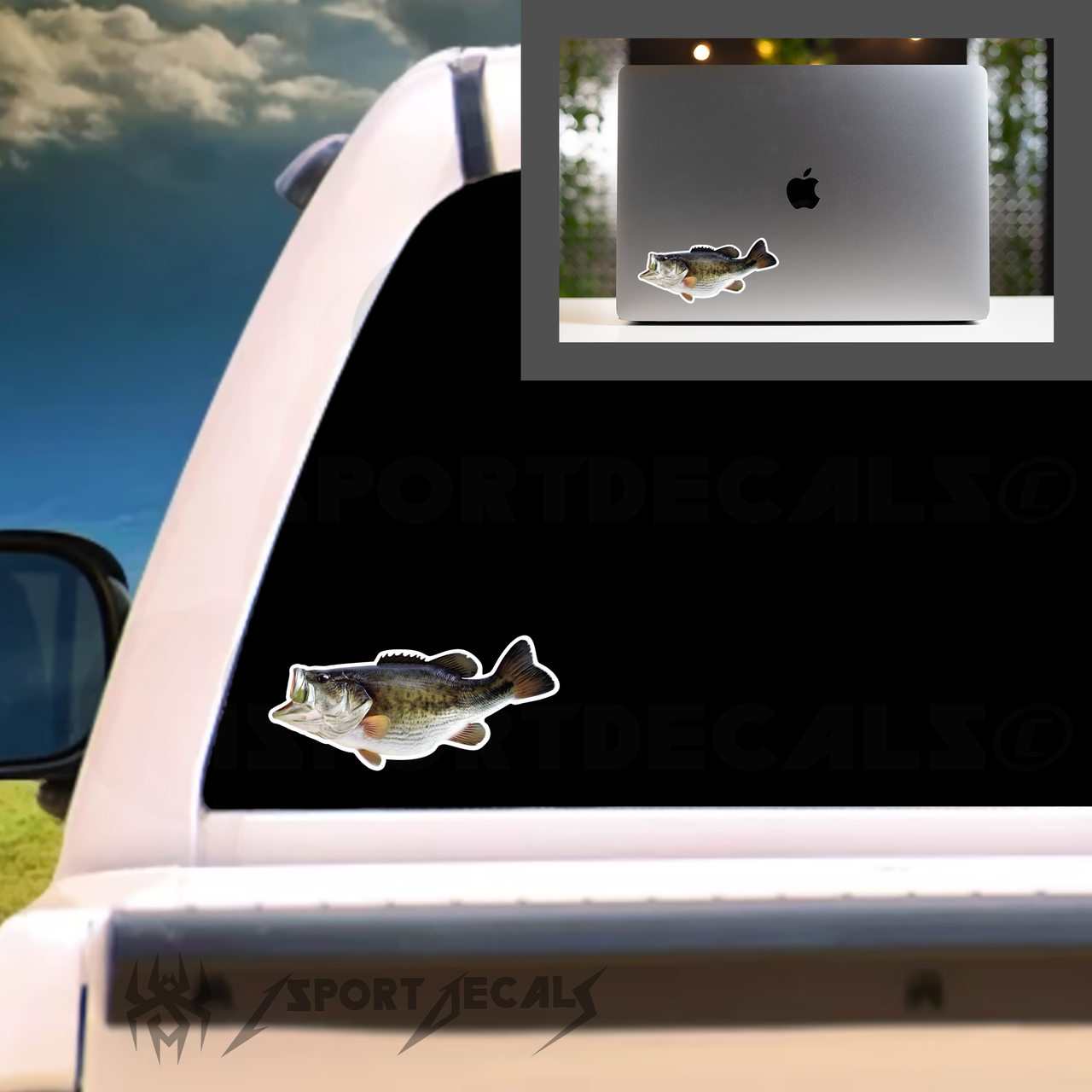 Bass Fish Angler Fishing Car Vinyl Decal Sticker 224