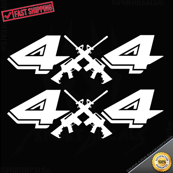 4x4 Crossed AR-15 Truck Logo Vinyl Decal Sticker