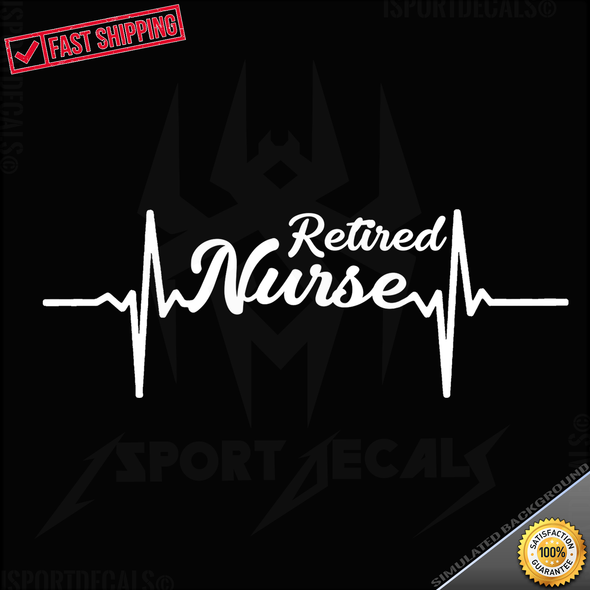 Retired Nurse Pulse Heartbeat Car Vinyl Decal Sticker