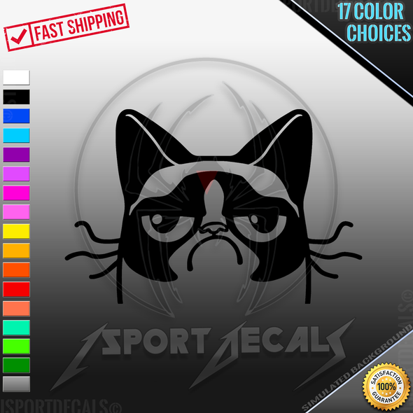 Grumpy Cat Funny Pet Decal Car Truck Window Wall Laptop PC Vinyl Decal Sticker any smooth surface