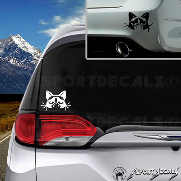 Grumpy Cat Funny Pet Decal Car Truck Window Wall Laptop PC Vinyl Decal Sticker any smooth surface