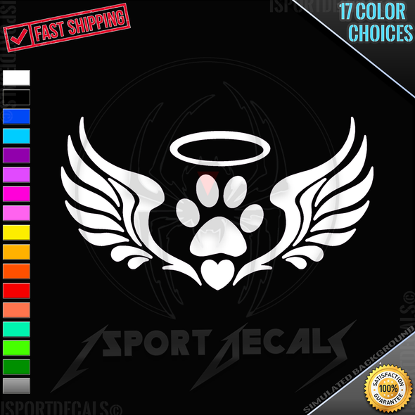 Pet Love Halo Angel Wings Heart Decal Car Truck Window Wall Laptop PC Vinyl Decal Sticker any smooth surface