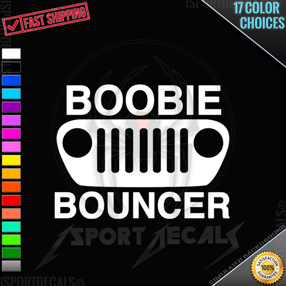 JEEP 4x4 Boobie Bouncer Funny Car Truck Window Wall Laptop PC Vinyl Decal Sticker any smooth surface