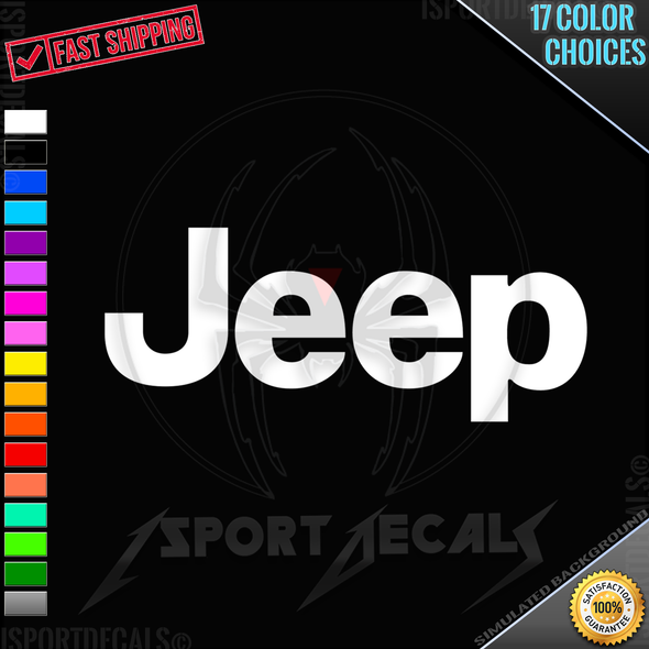 JEEP Name Logo Car Truck Window Wall Laptop PC Vinyl Decal Sticker any smooth surface