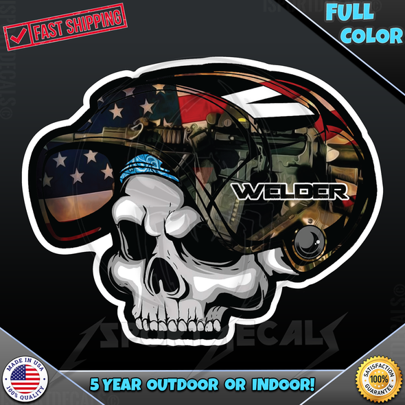 Welding Welder Skull Car Vinyl Decal Sticker