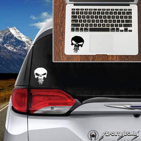 Punisher Skull Gun Teeth Car Vinyl Decal Sticker