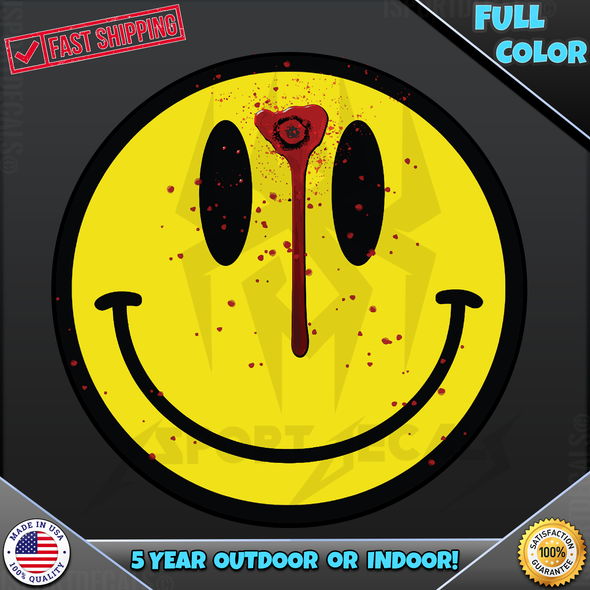 Smiley Face Bumper Sticker Vinyl Decal 5 inch