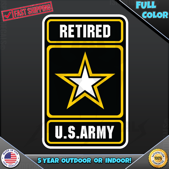 Retired US Army Logo Car Vinyl Decal Sticker