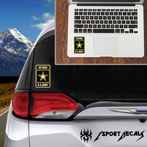 Retired US Army Logo Car Vinyl Decal Sticker